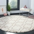 thumbnail image 3 of SAFAVIEH Hudson Louise Geometric Shag Area Rug, Ivory/Beige, 7' x 7' Round, 3 of 11