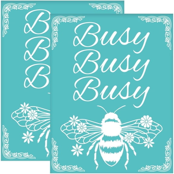 2Pcs 8.6x11 Inch Busy Bee Self-Adhesive Silk Screen Printing Stencil Flower Bee Silk Screen Stencil Spring Theme Reusable Mesh Stencils Transfer for DIY T-Shirt Fabric Painting DIY