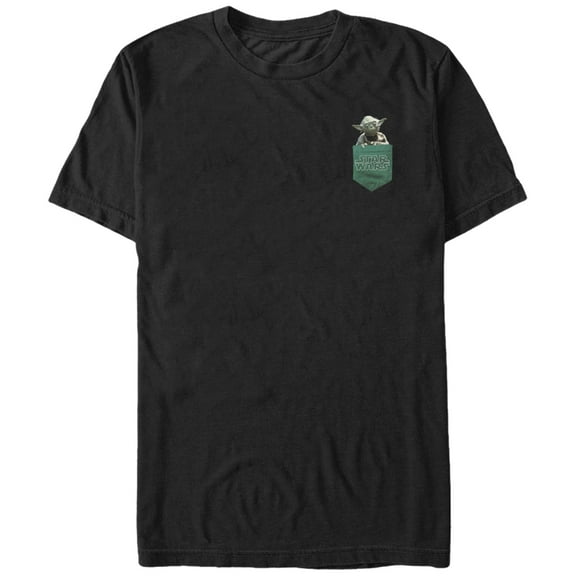 Men's Star Wars Yoda Pocket Graphic Tee Black 2X Large