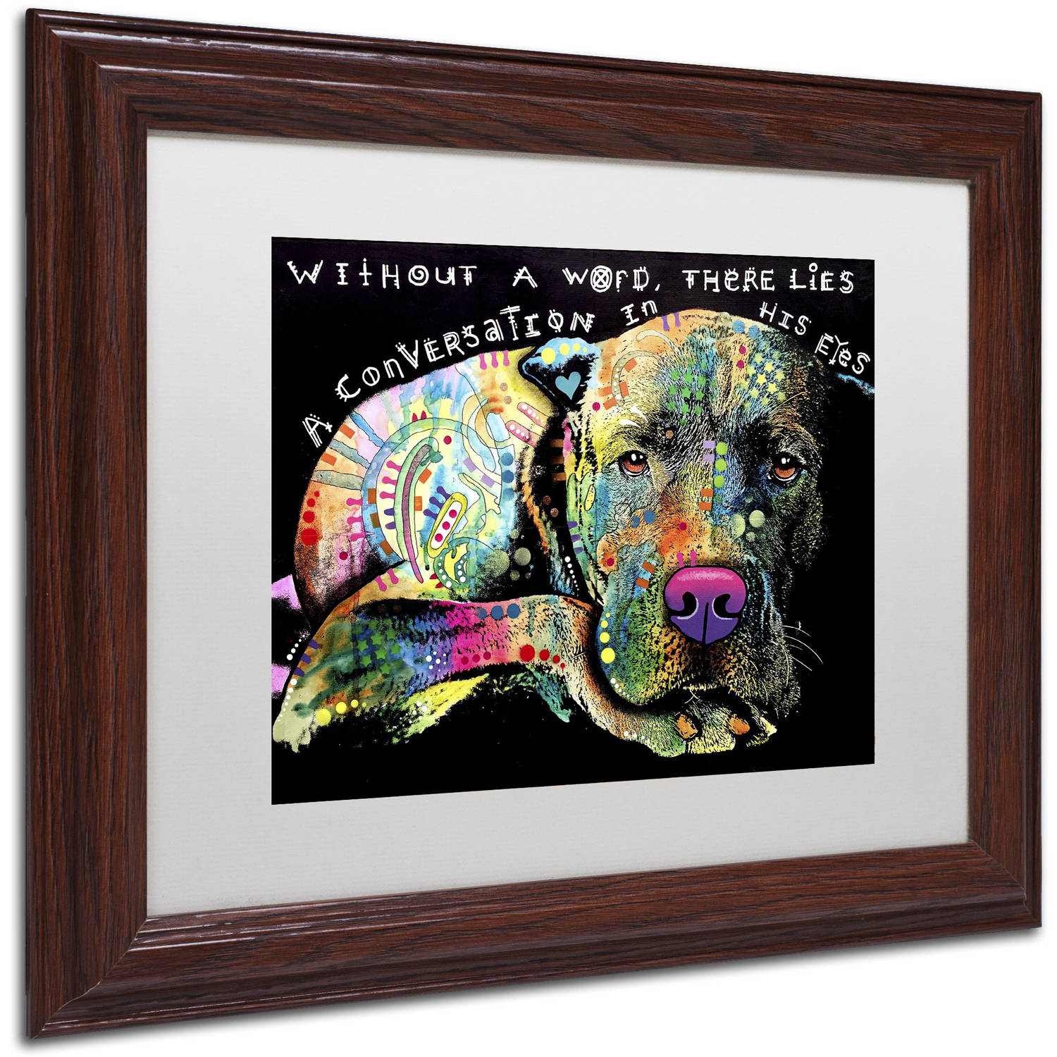 Trademark Fine Art 'Without a Word' Canvas Art by Dean Russo, White Matte, Wood Frame