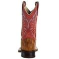 thumbnail image 4 of Old West Western Boots Girls Leather Burnt Brown Cloudy Red BSC1959, 4 of 5