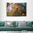 thumbnail image 2 of COMIO XSISTER Fantasy Mushroom Forest Tapestry Mushroom House Butterfly Vine Man Mysterious Green Plant Aesthetics Decorative Wall Hanging Short Plush Living Room Bedroom Dormitory Digital, 2 of 7