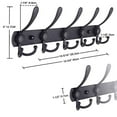thumbnail image 6 of Coat Rack Wall Mounted - 5 Tri Hooks,Heavy Duty,Stainless Steel,Metal Coat Hook Rail for Coat Hat Towel Purse Robes Mudroom Bathroom Entryway,Black, 6 of 9