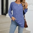 thumbnail image 2 of Drses Women's Round-Neck Long Sleeve Pleated Sweatshirt - Tunic Tops, 2 of 7