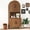 Walnut, variant on Oubayajia 75.8" Tall Arched Kitchen Pantry Storage Cabinets with Fluted Doors and Adjustable Shelves, Freestanding Cupboard for Kitchen, Dining Room and Living Room, Walnut