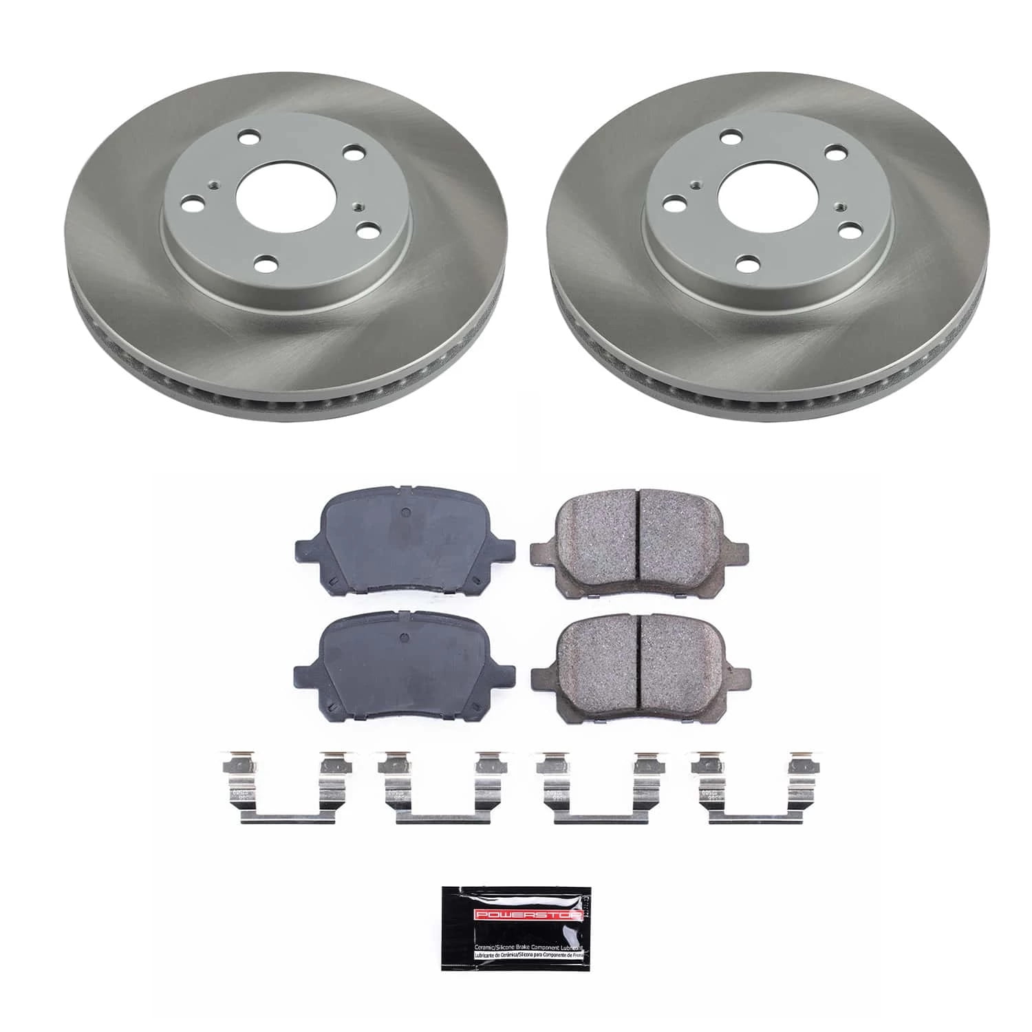 PowerStop Front Semi-Coated Rotor and Low-Dust Ceramic Brake Pad Kit SC1058