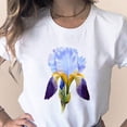 thumbnail image 6 of LEBONYARD Plus Size Tops for Women,Women's Fashion Flowers Print Harajuku Female Round Neck Loose T-shirt White XL, 6 of 9