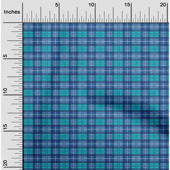 oneOone Georgette Viscose Turquoise Blue Fabric Madras Check Sewing Fabric By The Yard Printed Diy Clothing Sewing Supplies 42 Inches Wide