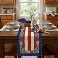thumbnail image 3 of BZPIZ 4th of July Decorations Table Runner Red/White/Blue Stripe Stars Patriotic Independence Day Table Decoration Home Kitchen Dining Indoor Outdoor, 3 of 5