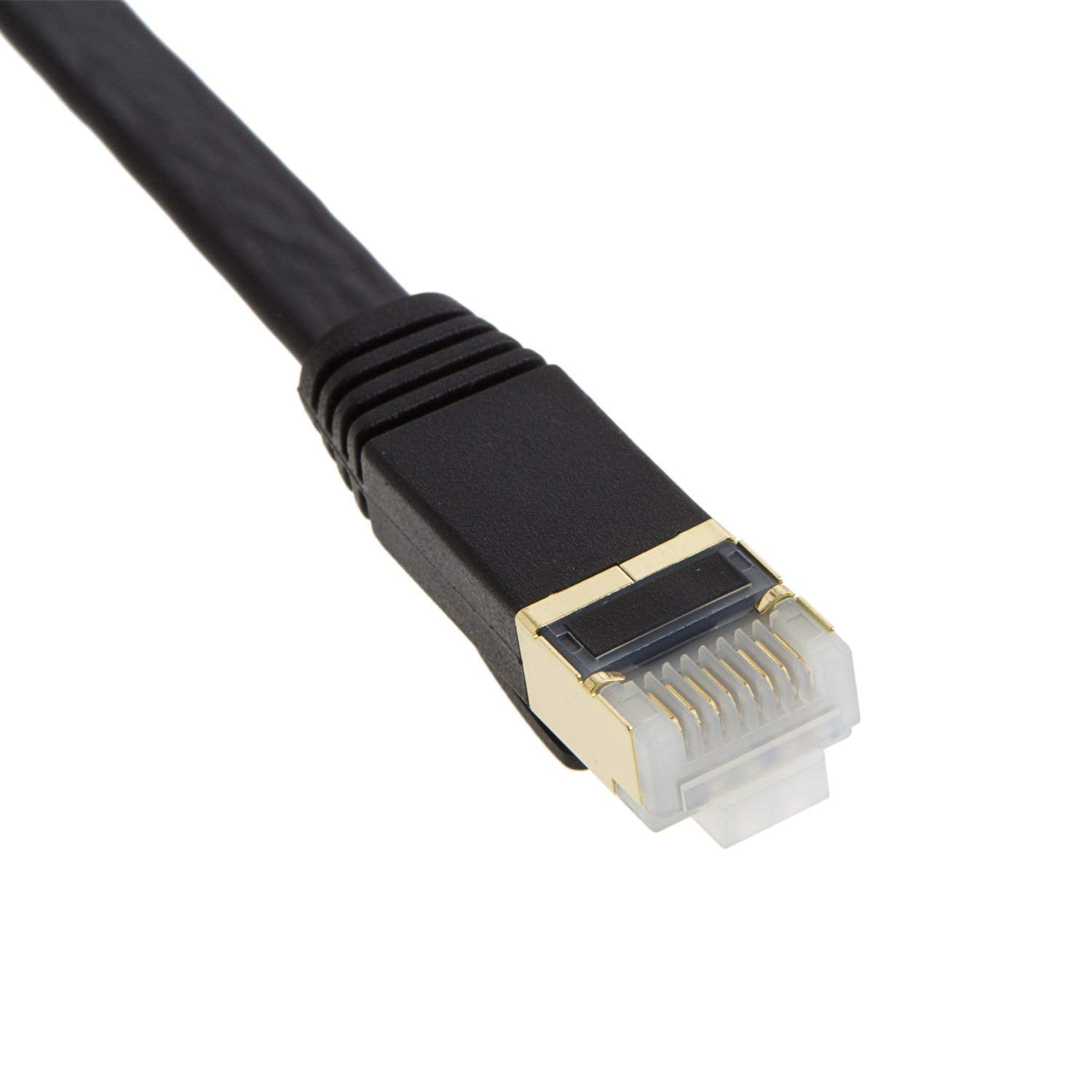 50' FT Feet Ethernet Network Patch Cat6 Cable for Xbox \ PC \ Modem \ PS4 \ PS3 \ Router (50ft) - Flat Black