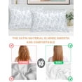 thumbnail image 4 of Blue Spring Floral Satin Pillowcase for Hair and Skin with Zipper, Soft Breathable Cooling Silk Pillow Cases, Summer Botanical Watercolor Throw Pillow Covers Queen Size 20"x30" Set of 2, 4 of 6