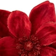 thumbnail image 4 of Northlight 20" Glittered Red Velvet Magnolia Christmas Stem Spray, 4 of 4