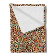 thumbnail image 2 of Modern Soft Flannel Fleece Blanket, Nature Inspired Scroll Pattern Buds on an Abstract Background with Colorful Circles, Cozy Plush for Indoor and Outdoor Use, 60" x 80", Multicolor, by Ambesonne, 2 of 5