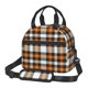 thumbnail image 1 of Balery Orange Plaid Bolsa de Almuerzo Impresa, Caja de Almuerzo Reutilizable, Bolsa Térmica Aislada para Almuerzo, Bolsa Antiderrames, 1 of 7