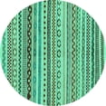 thumbnail image 1 of Ahgly Company Indoor Round Abstract Turquoise Blue Modern Area Rugs, 4' Round, 1 of 4