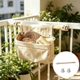 thumbnail image 4 of 19.7x19.7in No-Drill Wall Hanging Storage Organizer With Wood Rod & Adhesive Hooks For Kitchen Bathroom Bedroom, 4 of 6