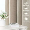 thumbnail image 4 of Turquoize Farmhouse Natural Linen Semi Sheer Light Privacy Window Curtains, Back Tab Loop Pocket 2 Panels for Bedroom & Living Room,52" x 96",Angora, 4 of 6