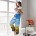 thumbnail image 4 of Uemuo Blooming Sunflower Field Pattern Women's Wide Leg Palazzo Lounge Pants with Pockets Light Weight Loose Comfy Casual Pajama Pants-Medium, 4 of 9