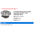 thumbnail image 2 of Front Wheel Bearing Hub Assembly - Compatible with 2012 - 2013 Volkswagen Golf R, 2 of 2