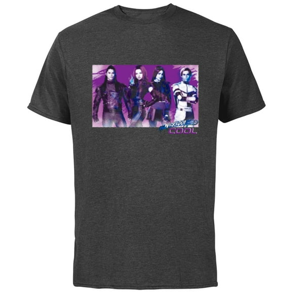 Descendants 3 Carlos Mal Jay Evie Wickedly Cool - Short Sleeve Cotton T-Shirt for Adults -Customized-Charcoal