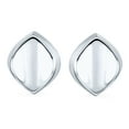 thumbnail image 2 of Bling Jewelry Womens Modern Oval Concave Clip On Earrings .925 Sterling Silver Non Pierced Ears, 2 of 4