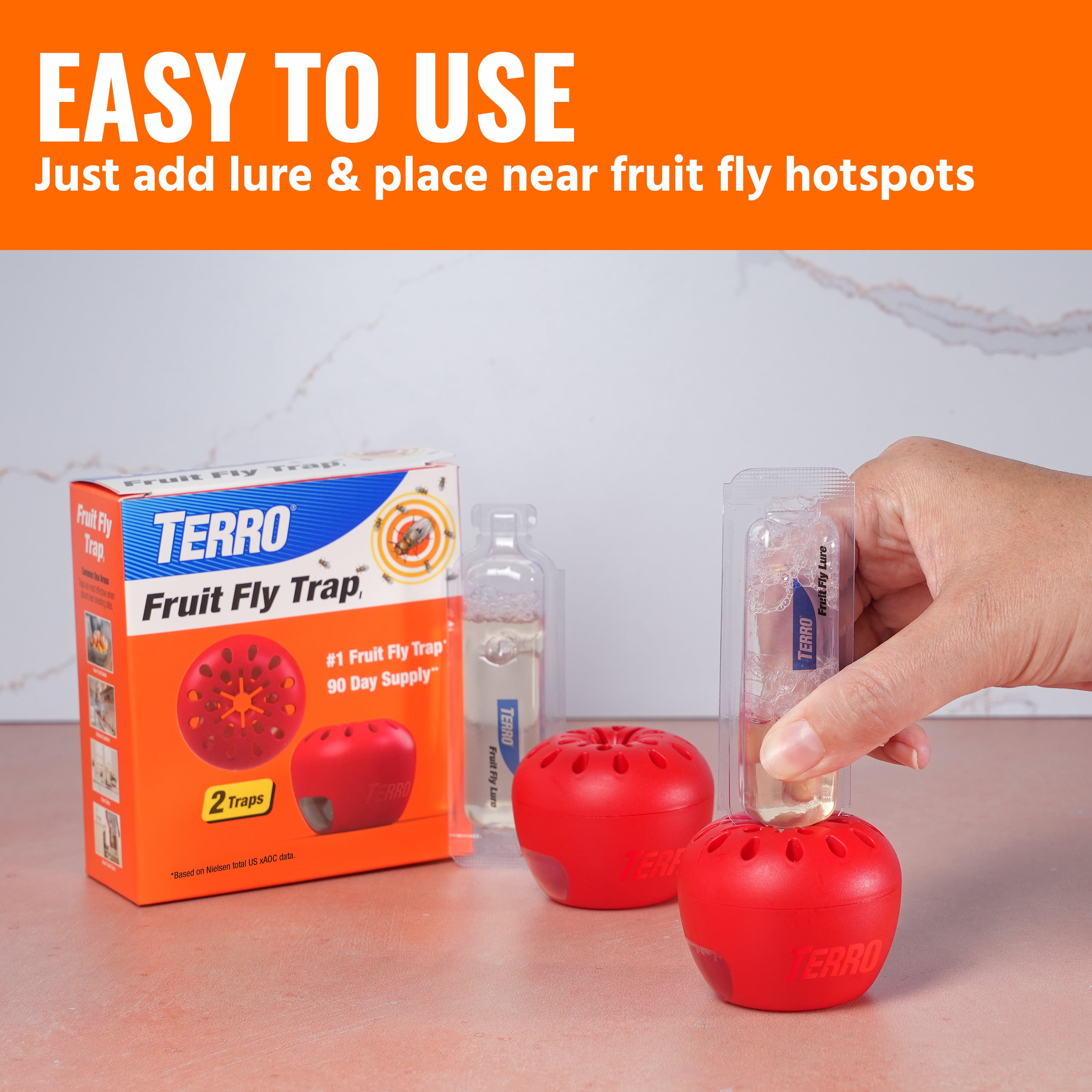 TERRO Indoor Liquid Attractant Bait Fruit Fly Traps, 4 Traps - Walmart.com