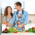thumbnail image 6 of Cute Monkey on Cake 5 Pcs Kitchen Set Heat Resistant Oven Mitts and Non-Slip Pot Holders with Adjustable Cooking Apron, 6 of 6