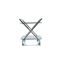Modern Bar Cart with Chrome Finish - Stylish Serving Trolley for Drinks & Snacks - Anne Home X-Shape Design