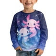 thumbnail image 3 of Psesaysky 2 Pack Adorable Axolotl Girls Long Sleeve Shirts Soft Lightweight Crewneck 13-14 Years Girls' Basic Long-Sleeve T-Shirts Toddlers' Winter Tees, 3 of 6