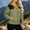 (Fashion 90)Army Green, variant on Women's Contrast Color Zip-Up Athletic Jacket Lightweight Hooded Windbreaker with Pockets Running Outerwear for Sports Gym