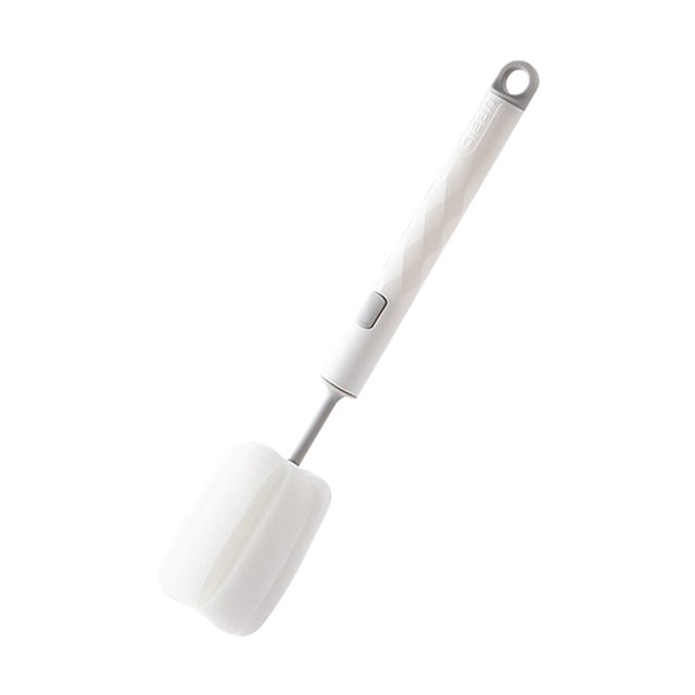 Cepillo Esponja Cepillo para Tazas Cepillo Limpieza Desmontable Cepillo para Botellas Doméstico Largo Quitar Manchas Té Cepillo para Tazas (blanco)