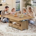 thumbnail image 2 of CazToi Table Basse de 40 Pouces à Plateau Relevable, Multifonction, Convertible en Table de Salle à Manger avec Tiroirs et Rangement Caché, 2 of 8