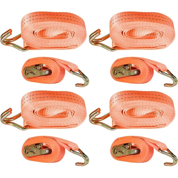 SEBLAFF 4Pcs Ratchet Straps 1.5" x 20' Tie-Down Straps 4000Lbs Heavy Duty Ratchet Cargo Strap