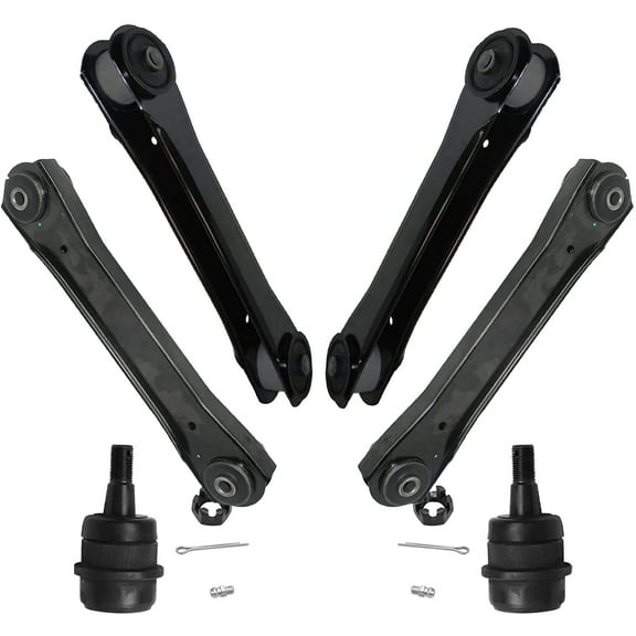 Detroit Axle - Front Upper and Lower Control Arms w/ Upper Ball Joints Replacement for 1997-2006 Jeep Wrangler - 6pc Set