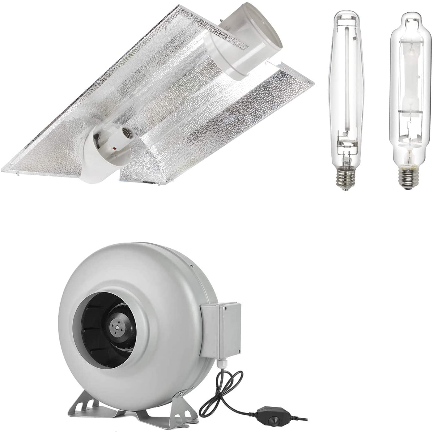 iPower 6 Inch Cool Tube Reflector Wing 1000W HPS MH Grow Light Bulb