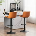 thumbnail image 6 of YOUNIKE Swivel Bar Stools Set of 2 Adjustable Leather Counter Barstool, Camel, 6 of 8