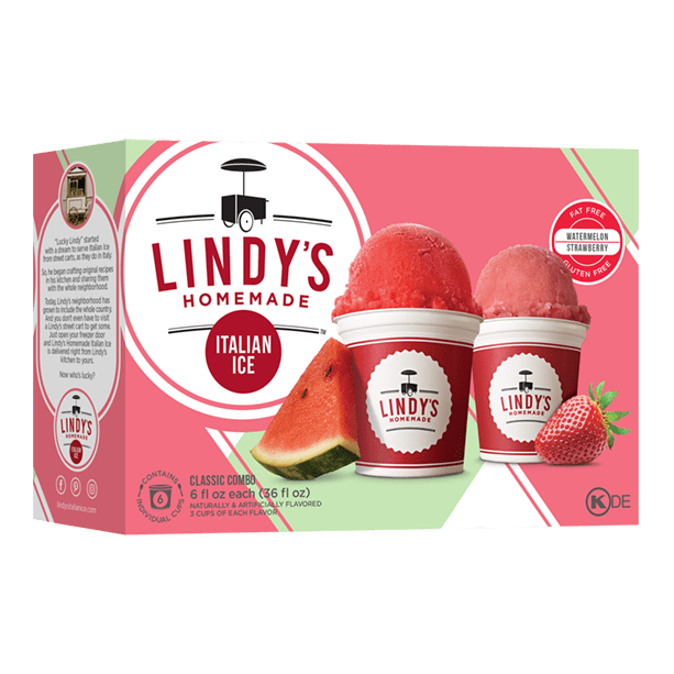 Lindy's Homemade™ Watermelon/Strawberry Combo Italian Ice, 6 fl oz