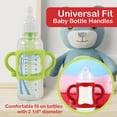 thumbnail image 2 of (3-Pack) Bottle Handles for Dr Brown Narrow Baby Bottles with Easy Grip Handles to Hold Their Own Bottle - BPA-Free Soft Silicone - Red Green and Blue, 2 of 7