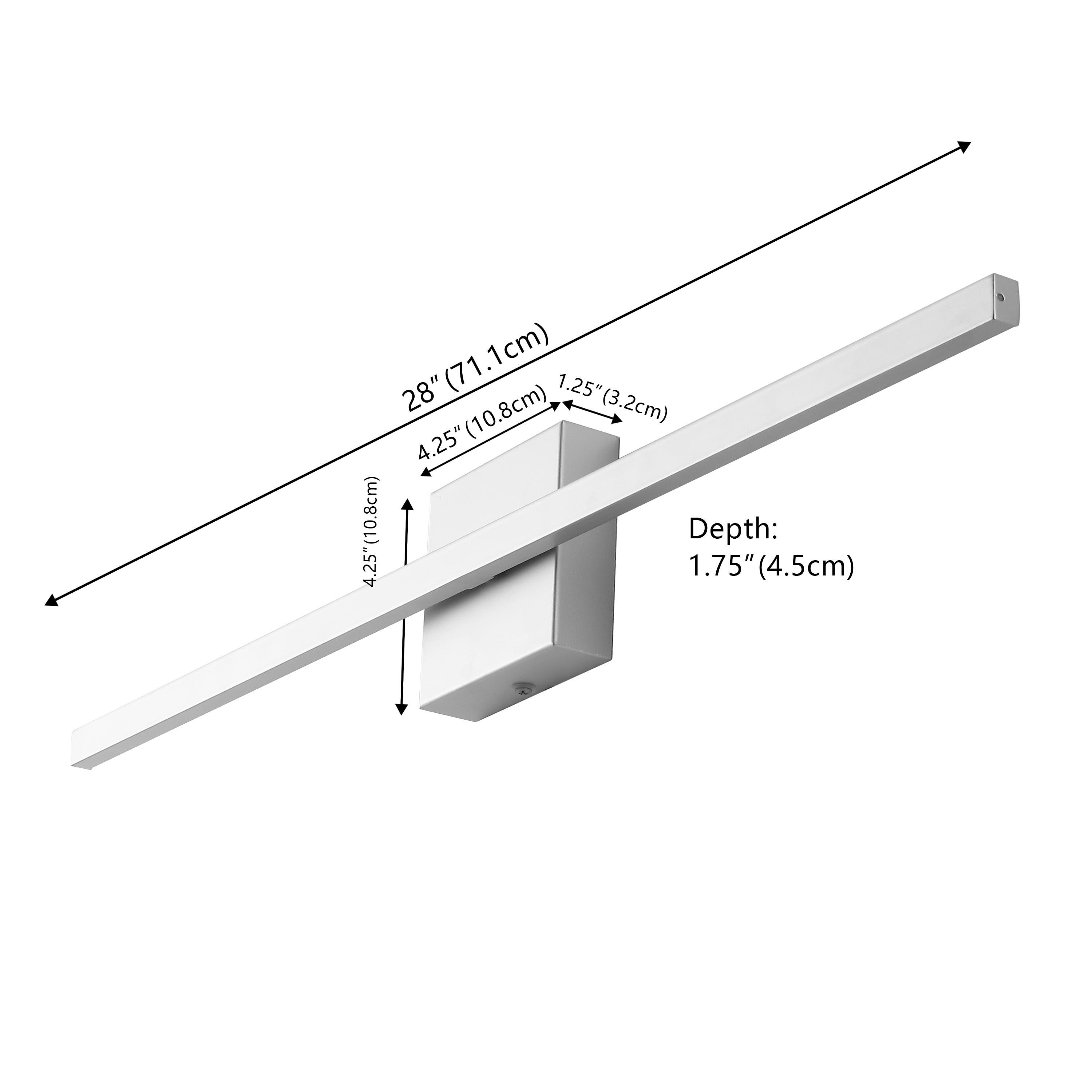 JONATHAN Y Vara 28" Modern Minimalist Linear Indoor/Outdoor IP65 Waterproof Metal 350-Degree Rotatable Dimmable Integrated LED Wall Sconce, Silver