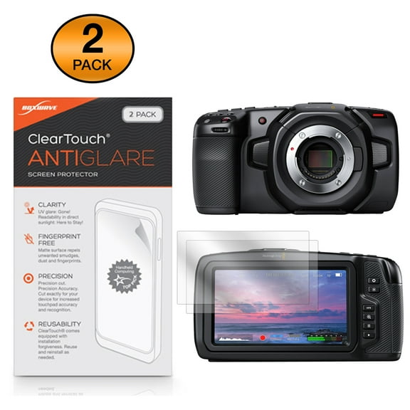 Blackmagic Pocket Cinema Camera 4K Screen Protector, BoxWave [ClearTouch Anti-Glare (2-Pack)] Anti-Fingerprint Matte Film Skin for Blackmagic Pocket Cinema Camera 4K