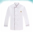 thumbnail image 4 of Uniforms Kitchen Cook Anti-splash Work Clothes Chef Clothes for Restaurant Bar Hotel Outdoor Barbecue (Red Embossed Long Sleeve Size M), 4 of 7