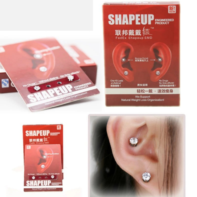 Cugap 1 Pairs Weight Loss Magnetic Water Cube Health Magnet Ear Stud For Women Girls,Brilliant Cut Simulated Diamond Stud Earring