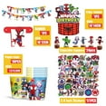 thumbnail image 3 of CXDZKJ Party Supplies Set, Birthday Decorations Theme Favors 170 Pcs with Banner Latex Balloons Hanging Swirls Cake Toppers Tablecloth Stickers, 3 of 8