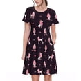 thumbnail image 1 of Balery Poodle Dog Vestidos sueltos de manga corta para mujer, vestidos de verano 2025, vestidos casuales de corte A con vuelo., 1 of 6