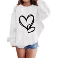 thumbnail image 4 of Aoiroe Y2k Outfits For Women Womens Fashion Heart Sweater Sweatshirt For Women Trendy Crew Neck Sweatshirts Women Valentines Day Sweaters For Women Women Winter Tops Womens Warm Tops White M, 4 of 9
