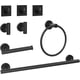 thumbnail image 1 of Juego de 8 accesorios de baño negros de pared, gancho para bata, portarrollos de papel higiénico de pared, aro para toallas, toallero de 16", accesorios de baño, toallero, 1 of 1