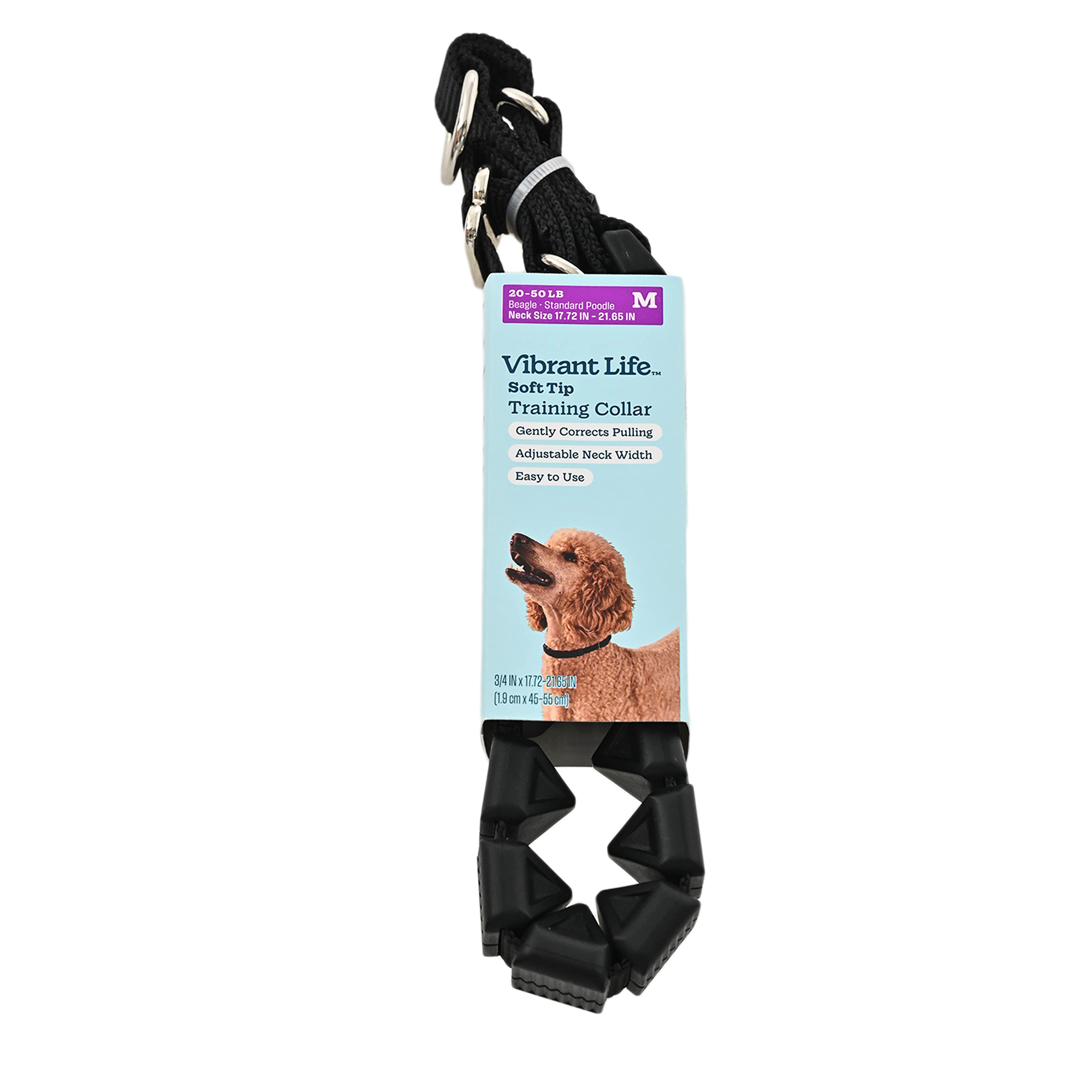 Vibrant Life Soft Tip Adjustable Dog Training Collar, Black, Medium photo 6