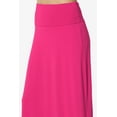 thumbnail image 5 of TheMogan Women's Casual Lounge Solid Foldable High Waist Draped Jersey Relaxed Long Maxi Skirt Hot Pink XL, 5 of 7