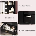 thumbnail image 4 of Yeshouse 1 Piece Modern Vanity Table Set with Mirror, Lights, 8 Drawers and 2 Shelves, Black, 4 of 6
