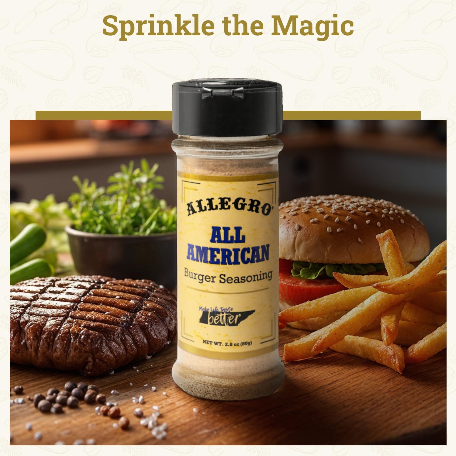 (2 pack) Allegro All American Burger Seasoning, 2.8 oz